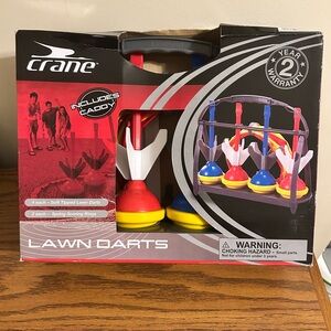 New In Box Crane Lawn Darts Set Including Caddy